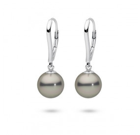Kolczyki kolor srebrny perła 10 mm