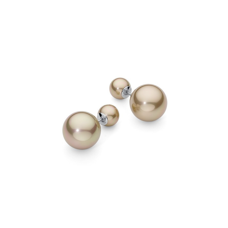 Kolczyki kolor złoty perła 8 mm 14 mm