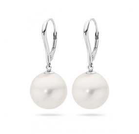 Kolczyki kolor biały perła 14 mm