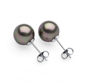 Kolczyki kolor beżowy-cappucino perła 10 mm