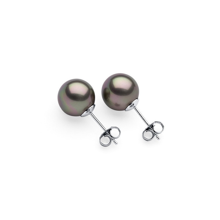 Kolczyki kolor beżowy-cappucino perła 10 mm