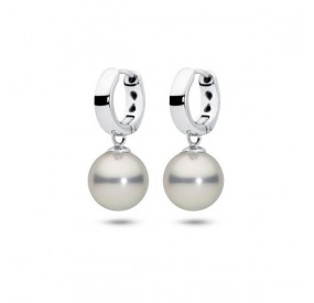 Kolczyki kolor srebrny-jasny perła 10 mm