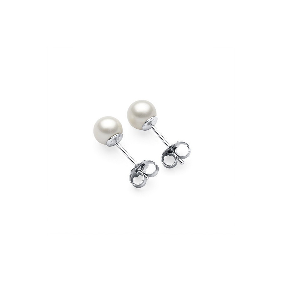 Kolczyki kolor biały perła 6 mm
