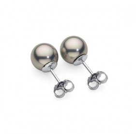 Kolczyki kolor srebrny-jasny perła 8 mm
