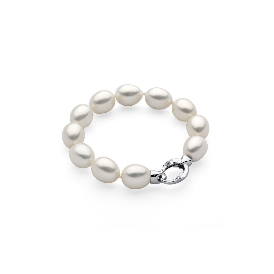 Bransoletka kolor biały perła 12 x 15 mm