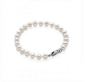 Bransoletka kolor biały perła 6 mm