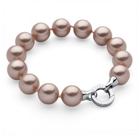 Bransoletka kolor różowy-pudrowy perła 14 mm