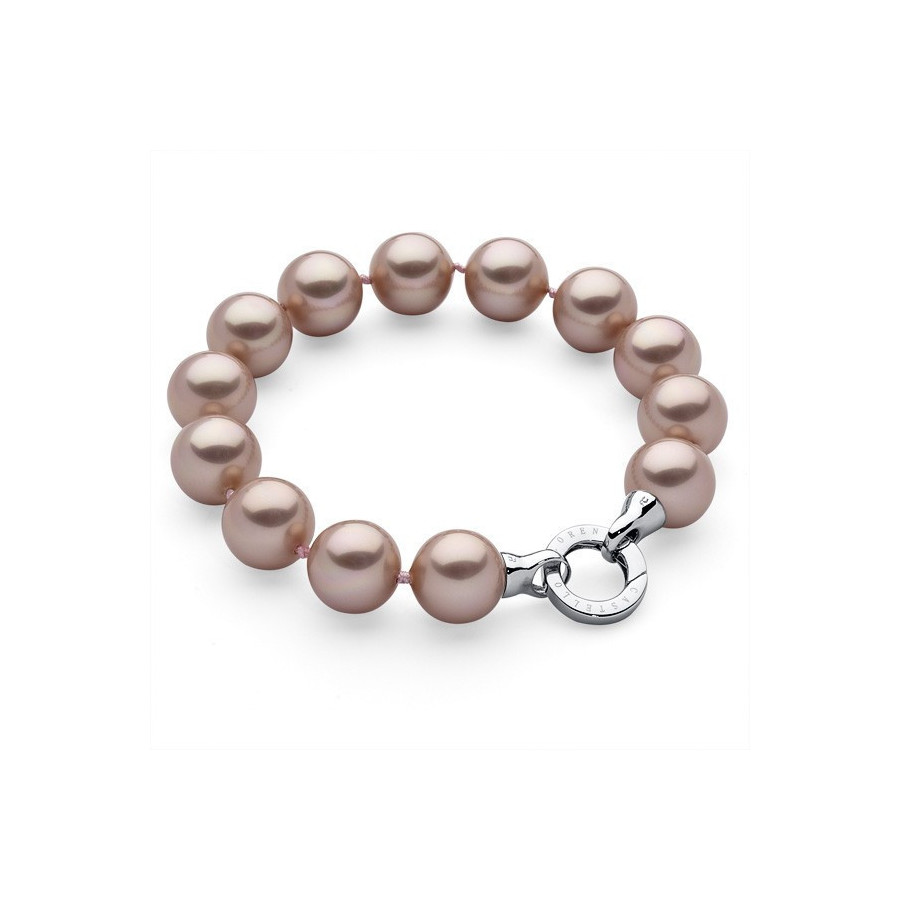 Bransoletka kolor różowy-pudrowy perła 14 mm
