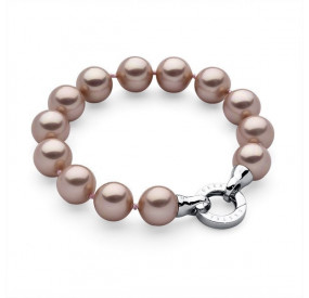 Bransoletka kolor różowy-pudrowy perła 12 mm