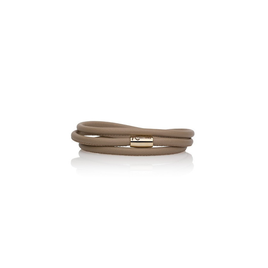 Bransoletka kolor beżowy-cappucino skóra 2,5 mm