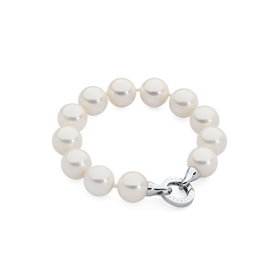 Bransoletka kolor biały perła 14 mm