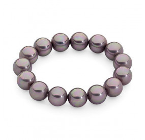 Bransoletka kolor fioletowy-wrzosowy perła 12 mm