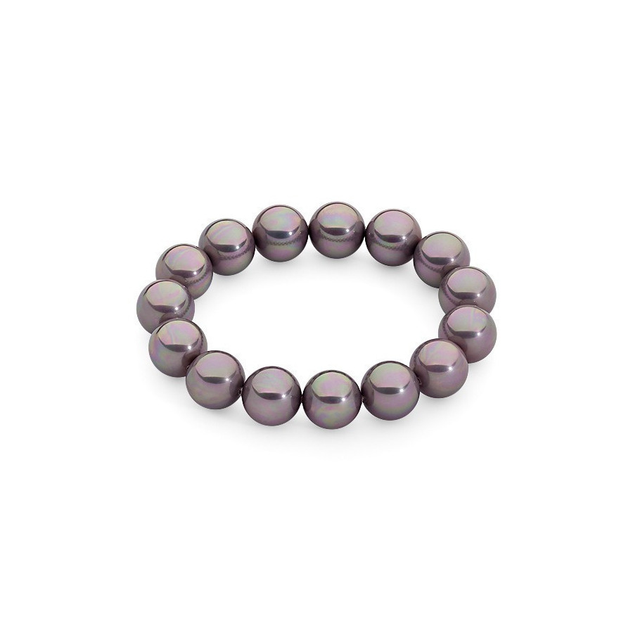 Bransoletka kolor fioletowy-wrzosowy perła 12 mm