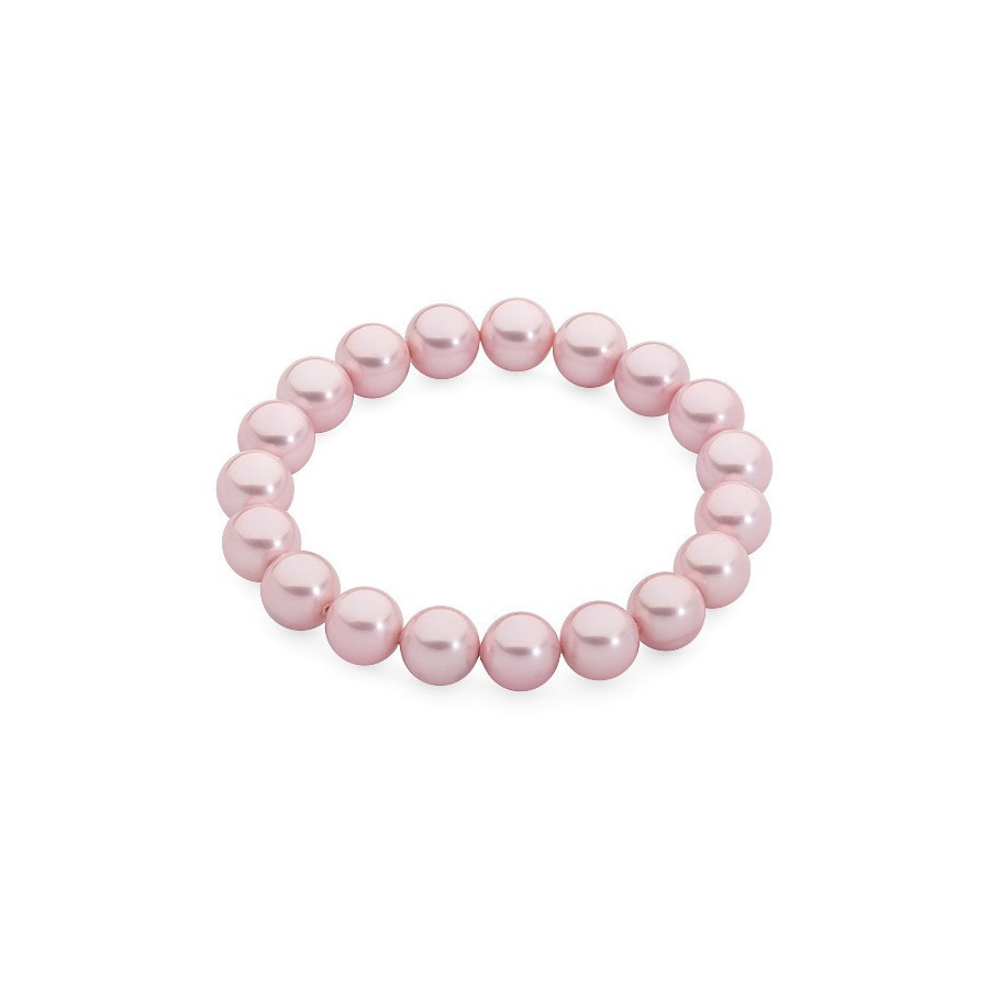 Bransoletka kolor różowy perła 10 mm