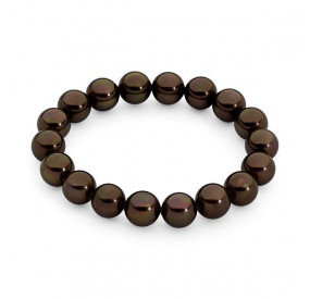 Bransoletka kolor brązowy-ciemny perła 10 mm