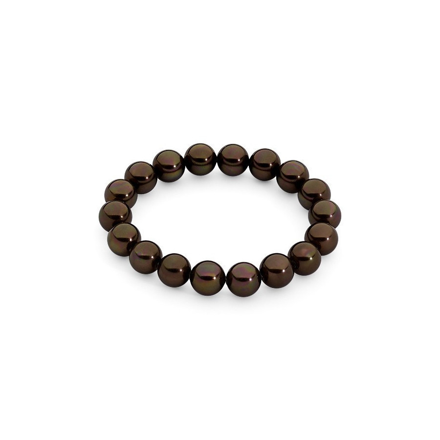 Bransoletka kolor brązowy-ciemny perła 10 mm