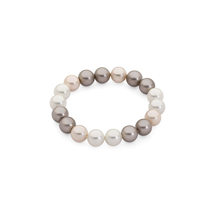 Bransoletka kolor beżowy kremowy perła 10 mm