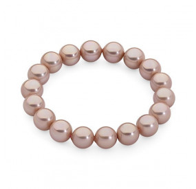 Bransoletka kolor różowy-pudrowy perła 10 mm