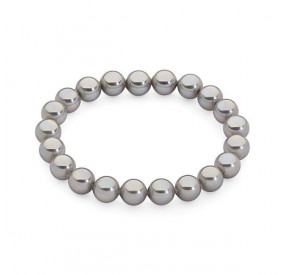 Bransoletka kolor srebrny perła 8 mm