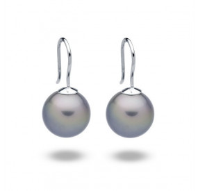 Kolczyki kolor srebrny perła 12 mm