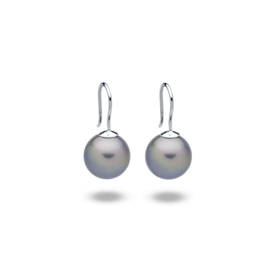 Kolczyki kolor srebrny perła 12 mm