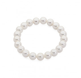 Bransoletka kolor biały perła 8 mm