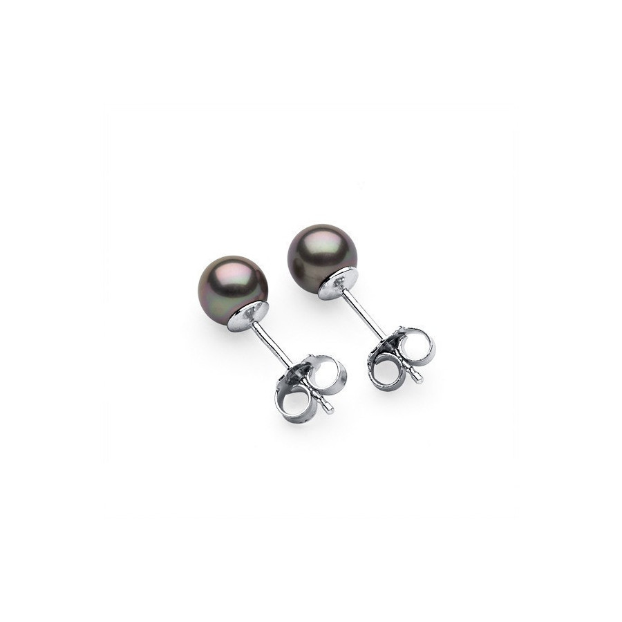 Kolczyki kolor beżowy-cappucino perła 6 mm