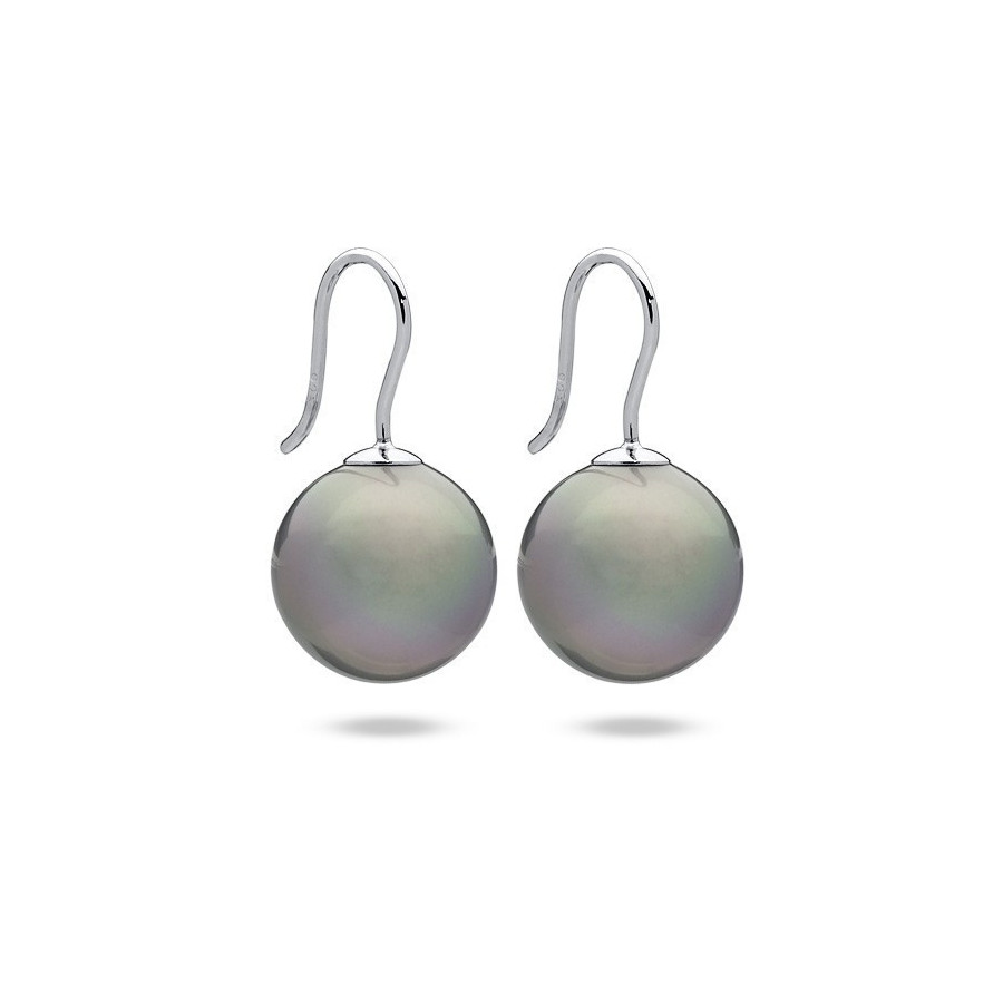Kolczyki kolor srebrny perła 14 mm