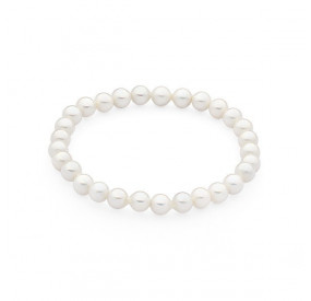 Bransoletka kolor biały perła 6 mm