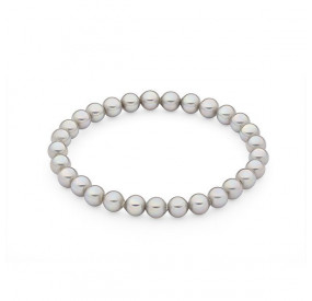 Bransoletka kolor srebrny perła 6 mm