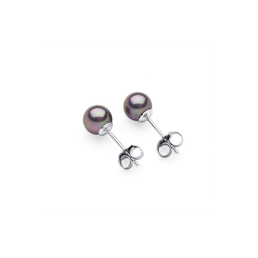 Kolczyki kolor fioletowy-wrzosowy perła 6 mm
