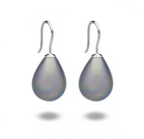 Kolczyki kolor srebrny perła 13 x 18 mm